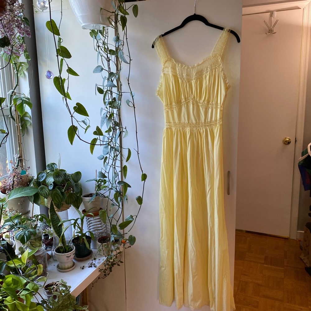 vintage yellow slip nightgown